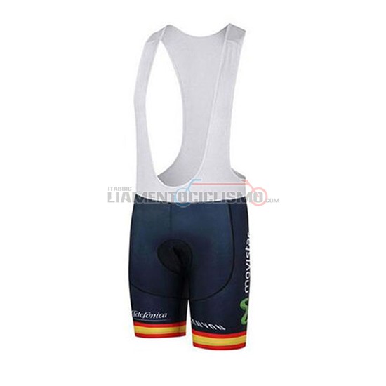 Abbigliamento Ciclismo Movistar Manica Corta 2018 Campione Spagna